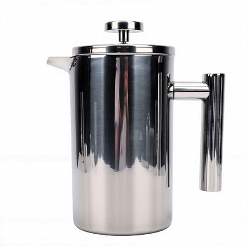 OEBUAFI 304 Stainless Steel French Press Coffee Maker, Insulated Double Wall Coffee Pot 600ml with Ergonomic Handle, for Hot Brewing — view 4