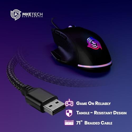 Wired Mouse for Gaming – USB Computer Mouse with 8 Programmable Buttons, 6 Adjustable DPI , Mechanical Switches, Rapid Fire & Sniper Buttons, Compatible with PC and Laptop – Black (Wicked Widow) — view 5
