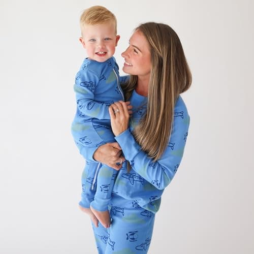 PARADE Organic Signature Print '2-Way' Zip Romper - Long Sleeve Airplanes 0-3M with mitts — view 3