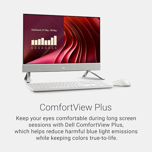 Dell 24 All-in-One Desktop ec24250-23.8-inch FHD Touch Display, Intel Core 5 Processor 120U, Intel Graphics, 16GB DDR5 RAM, 512GB SSD, Windows 11 Home, Onsite Service+6 Months Retail Migrate - White — view 2