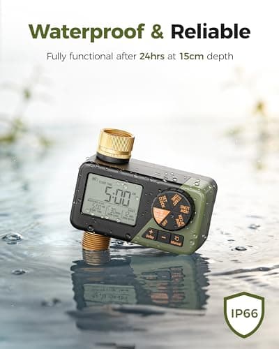 Diivoo Water Sprinkler Timer with Brass Inlet & Outlet, Irrigation Hose Timer with Weekly and Daily Frequency Irrigation, Rain Delay and Manual Watering for Lawns and Gardens — view 4