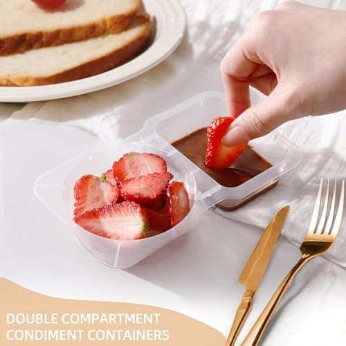 Reusable Snack Containers with Lids: Snack Pack Containers 20Pcs - Snackle Box Container Portion Control - Meal Prep Containers - Double Compartment Snack Containers for Travel - Camping Essentials — view 3