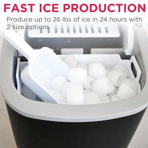 FRIGIDAIRE EFIC128AMZBLK Compact Countertop Ice Maker, 26 lb per Day, Black — view 4