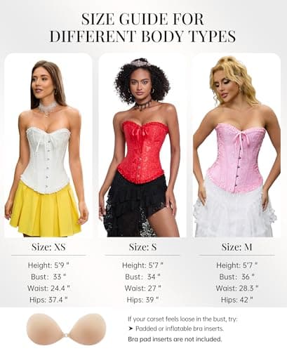 SZIVYSHI 14-Bone Overbust Corset Top - White - Small — view 6