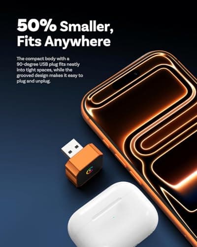 2026 Aimoon Mini Wireless CarPlay Adapter Upgrade Wired to Wireless for CarPlay & Android Auto Plug and Play Fast Auto-Reconnect Stable Control Zero Delay Car Play for iPhone iOS 10+ Android 11+ — view 5