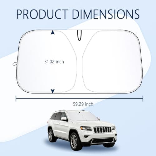 Car Windshield Sun Shade,Foldable Sun Shade for Car Windshield with Storage Bag Compatible with Jeep Grand Cherokee 2011-2026,Oxford Cloth Cars Suns Shades Keep Interior Cool