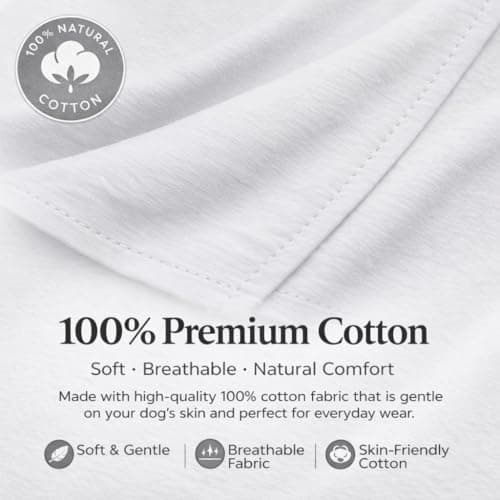 Lovelonglong Bulldog Clothes Dog Clothing Blank T-Shirt Tee Shirts for French Bulldog English Bulldog American Pit Bull Pugs 100% Cotton Skin Care White B-M