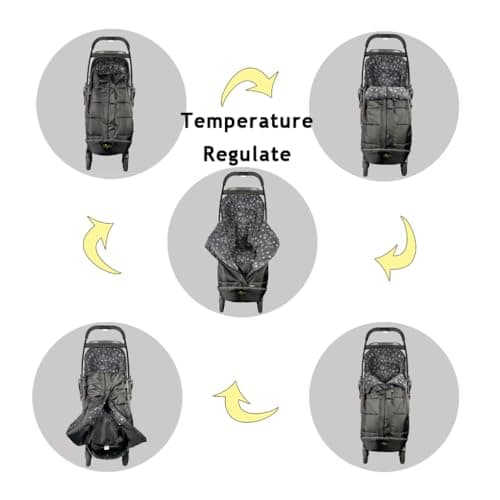 CozyMe Stroller Footmuff, Winter Stroller Cover for Toddler, Easy Temperature Reguration Stroller Bunting Bag for Baby, Waterproof Stroller Blanket Evolution for Cold Weather Child, 6M-4T
