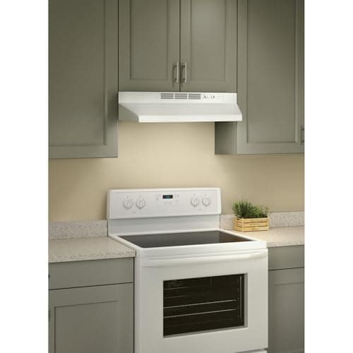 Broan-NuTone 413001 Non-Ducted Ductless Range Hood with Lights Exhaust Fan for Under Cabinet, 30-Inch, White — view 2