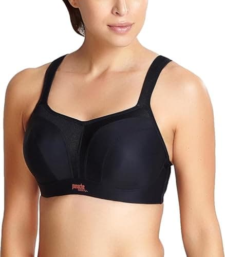 Panache Women's High Impact Underwire Sports Bra Max Support, Moisture Wicking, Heavy Duty Sports Bra for Women|Black 36E