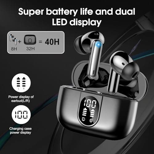 Wireless Earbuds, 48Hrs Bluetooth 5.3 Headphone in Ear with 4 ENC Mics — view 4