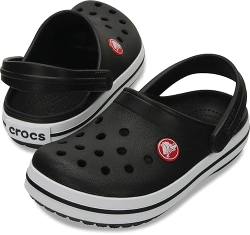 Crocs Unisex-Child Crocband Clogs, Kids and Toddler Shoes, Black/White, 12 Little Kid — view 4