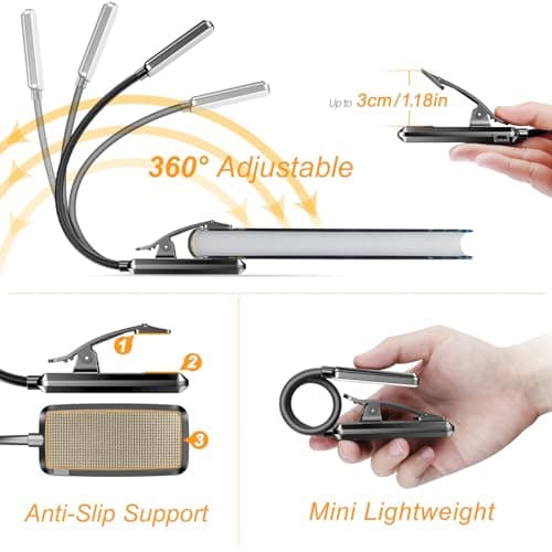 Gritin 9 LED Rechargeable Book Light for Reading in Bed — view 4