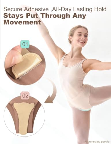 RIFAUM Upgraded Strong Adhesive Consealer for Women Seamless Guards | Super Soft Panty Liner Pads Anti Camel Insert for Swimsuit Yoga Leggings - Beige — view 3