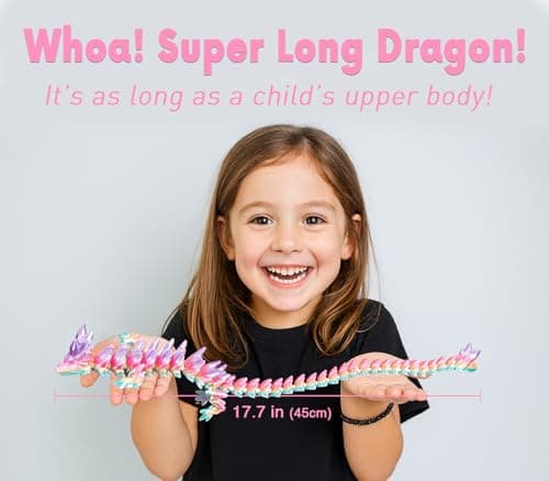 Large Dragon Eggs with Dragon Inside, 3D Printed Surprise Funny Gifts for Kids, Articulated Dragon Fidget Toys for Adults, Executive Desk Toys Office Room Décor (Pastel Rainbow) — view 2