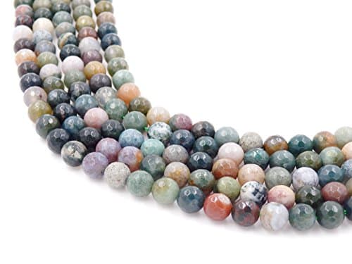 Malahill Faceted Gemstone Beads for Jewelry Making, Sold per Bag 5 Strands Inside (Indian Agate, 6mm) — view 3