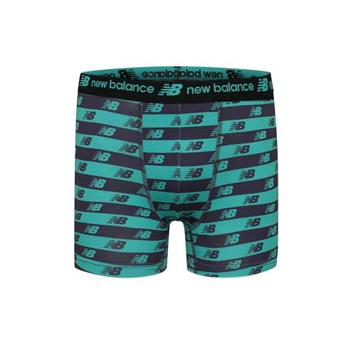 New Balance Boys' 3.5" Underwear, Performance Boxer Briefs (4 Pack), Midnight Violet/Ice/Airy Teal/Black, Medium