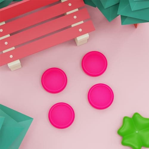 eXtremeRate PlayVital Switch Joystick Caps, Switch Lite Thumbstick Caps, Silicone Analog Cover for Joycon Thumb Grip Rocker Cover for Nintendo Switch Accessories & Switch Lite - Bright Pink — view 4