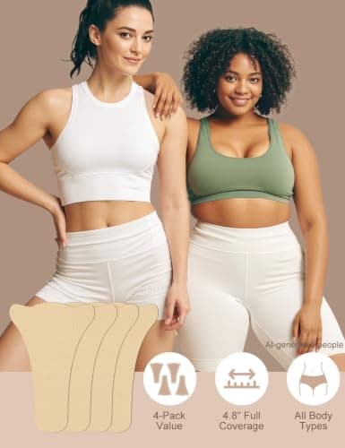 RIFAUM Upgraded Strong Adhesive Consealer for Women Seamless Guards | Super Soft Panty Liner Pads Anti Camel Insert for Swimsuit Yoga Leggings - Beige — view 4