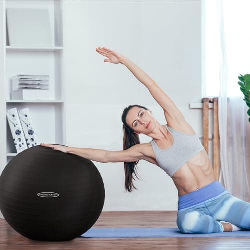 BalanceFrom Anti-Burst Slip Resistant Exercise Ball - 26-inch Black, 2,000-Pound Capacity — view 6