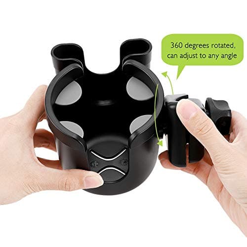 Accmor Stroller Cup Holder with Phone Holder, Bike Cup Holder, Universal Cup Holder for Uppababy Nuna Doona Strollers, 2-in-1 Cup Holder for Walker, Wheelchair, Scooter — view 5