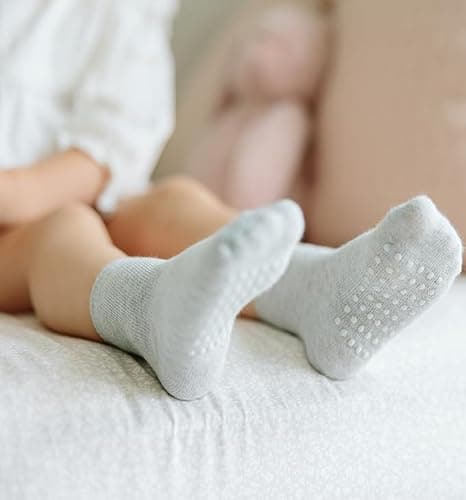 JAKIDAR 12 Pair Baby Toddler Socks Non-Slip Grip Cotton Ankle Socks for Boys Girls Non Skid Soles for Infants Kids, Assorted Girl, 12-24 Months — view 4