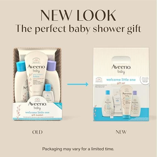 Aveeno Baby Welcome Little One Gift Set, Baby Essentials Set with Daily Moisture Wash and Shampoo, Calming Comfort Bath, Sensitive All Over Wipes, Body Lotion, & Healthy Start Balm, 5 Items