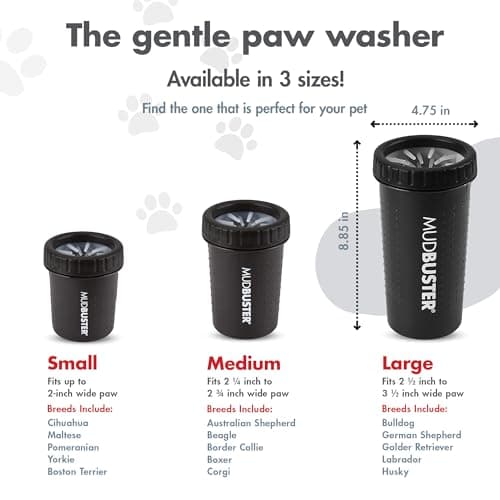 Dexas MudBuster Portable Dog Paw Washer/Paw Cleaner, Large, Matte Black- Special Edition (PW72025-22WP) — view 2