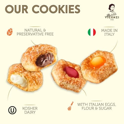 Matilde Vicenzi Millefoglie D'Italia Fine Selection of Italian Puff Pastries, Assortment of Vanilla, Chocolate, Butter & Raspberry Cookies for Hosts, Birthdays and Other Special Occasions - 13.76 oz (390g) — view 3
