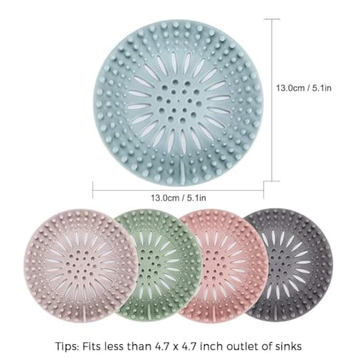 Gotega 5 Pack Sink Drain Strainer, Hair Catcher for Bathroom Tub Shower — view 3