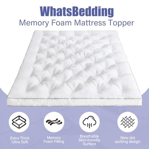 4 Inch Memory Foam Mattress Topper Queen for Back Pain Relief — view 3