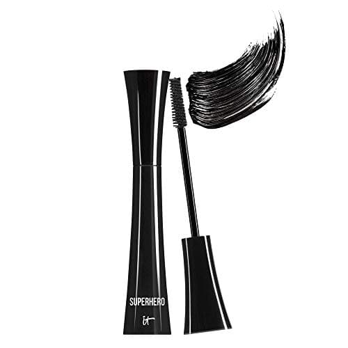 IT Cosmetics Superhero Mascara – Volumizing & Lengthening Black Mascara, Buildable Lash Volume, Collagen, Biotin, Peptides, Lifting & Curling Formula, Super Black Pigment - 0.3 fl oz