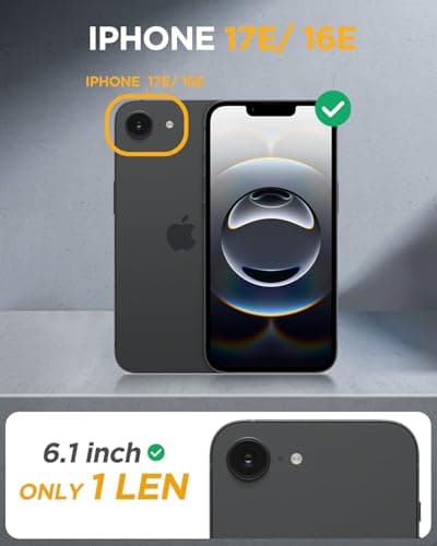 Miracase for iPhone 17e Case & iPhone 16e Case, Full-Body Phone with Built-in Glass Screen Protector, [Magnetic with MagSafe] Military Drop Proof 17 E/ 16 E Cover Bumper 6.1 inch, Black — view 5