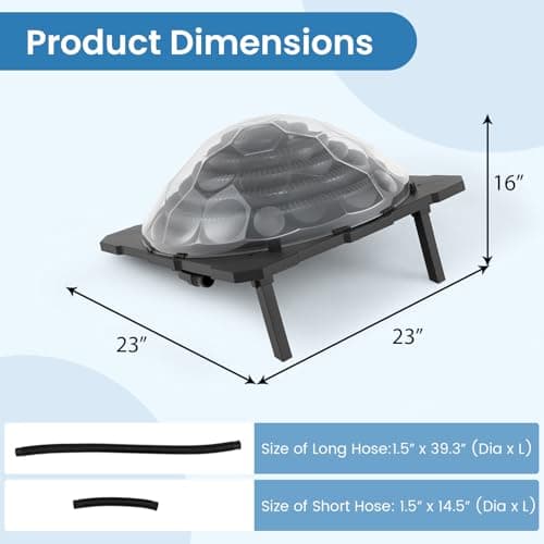 IRONMAX Solar Pool Heater for Above-Ground & Inground Pools, Outdoor Swimming Heater with Dome Cover, Foldable Legs & Rotatable Hose Connectors for Easy Setup, Portable Solar Powered Heaters (2 Pack) — view 5