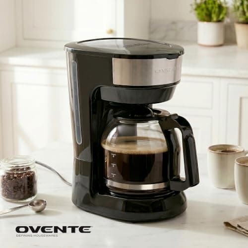 OVENTE 12-Cup Drip Coffee Maker with Easy On/Off Switch, Black CM412B — view 6