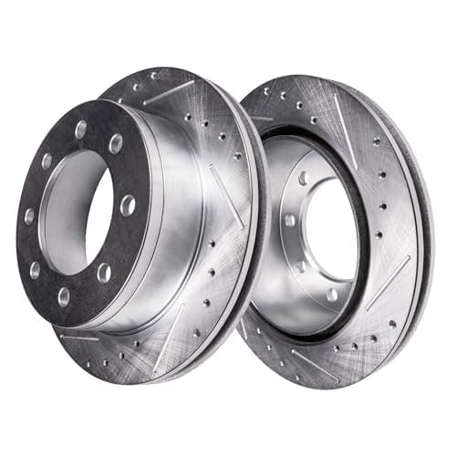 Detroit Axle - Front Brake Kit for 11-19 Chevy GMC Silverado Sierra 2500 3500 HD Drilled and Slotted Disc Brake Rotors Ceramic Brake Pads 2011-19 Replacement Brakes — view 3
