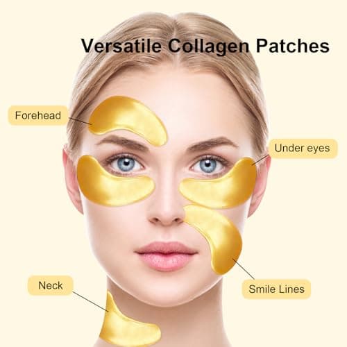 Permotary 30 Pairs Crystal Collagen Under Eye Mask, Gold Gel Collagen Eye Pad For Moisturizing, Reducing Dark Circles & Puffy Eyes (Gold) — view 5