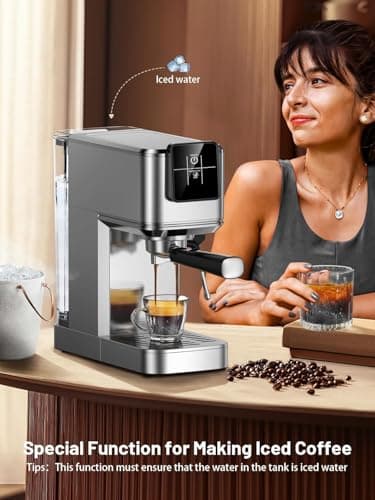 KEENSTAR 20 Bar Espresso Machine, Hot & Cold Brew Coffee Maker with Milk Frother, Touch Screen, Compact Water Tank, Expresso Coffee Machines for Lattes, Cappuccinos, Americano, Home & Office — view 5
