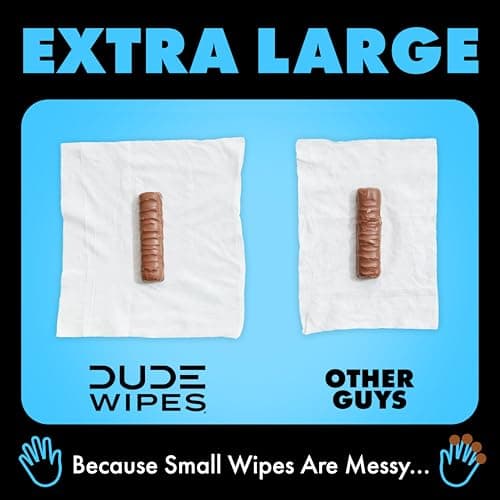 DUDE Wipes Unscented Flushable Wipes - Extra-Large Adult Wet Wipes for Sensitive Skin - 6 Pack (288 Count) - Infused with Vitamin E and Aloe - Septic and Sewer Safe — view 4