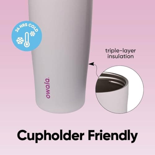 Owala FreeSip Sway Insulated Stainless Steel Water Bottle with Two-Way Spout, Built-In Straw and Bucket Handle, Made for Travel, School, and Sports, 40oz, BPA Free, Leak Proof, Dreamy Field — view 4