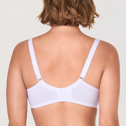 DELIMIRA Women's Plus Size Full Coverage Underwire Unlined Minimizer Lace Bra White 44DD