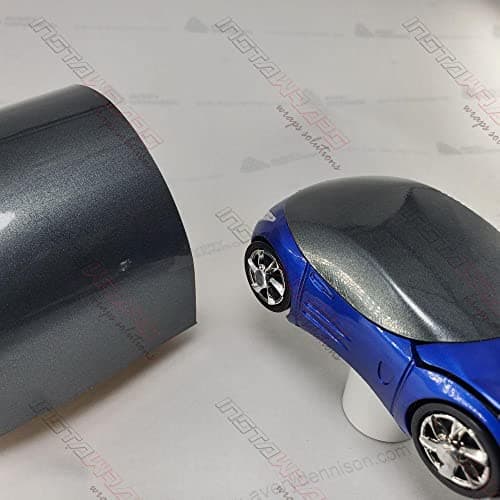 AD Car Wrap Roll SW900 Gloss Gray Metallic | 807-M | (5ft x 5ft (25 Sq/ft)) | Automotive Vinyl Wrap for Cars - Car Interior Wrap & Exterior | w/Free Instawraps Pro Glove