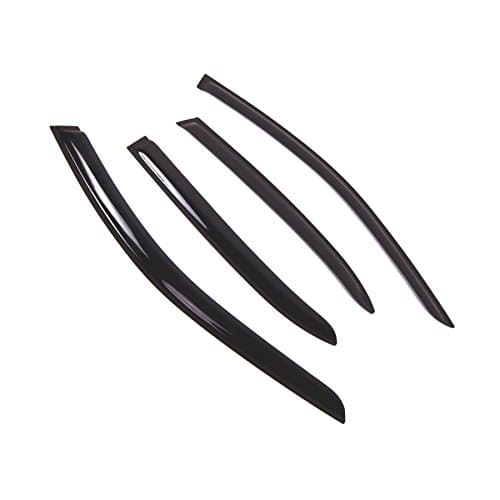 Tuningpros WD2-720 Dark Smoke 4 Pcs Set Window Visor (Outside Mount) Deflector Rain Guard Compatible with 2010-2014 Mercedes-Benz E350 E550 E63