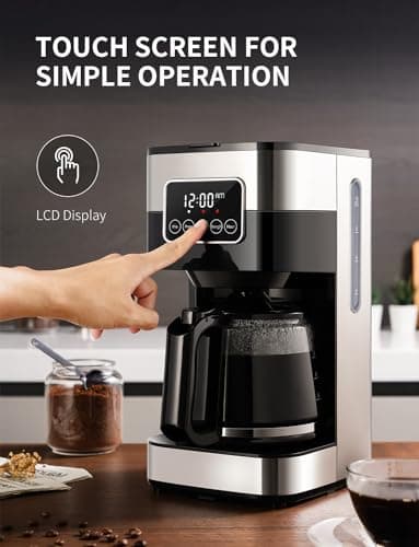 SHARDOR 10-Cup Programmable Coffee Maker, Regular & Strong Brew Drip Coffee Machine for Home and Office, Auto Shut Off, Permanent Filter, Silver — view 5