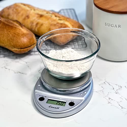 Escali Primo Digital Food Scale Multi-Functional Kitchen Scale and Baking Scale for Precise Weight Measuring and Portion Control, 8.5 x 6 x 1.5 inches, Chrome — view 2
