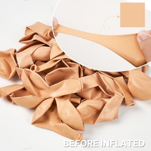 PartyWoo Nude Balloons 100pcs 5 Inch Apricot Boho Fall Neutral Latex Helium Balloons for Graduation Wedding Anniversary Birthday Boy Baby Shower Woodland Boho Theme Party Decorations Brown-F05 — view 3