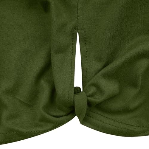 Women's Sleeveless Workout Vest Tops - Solid Tank Top with Side Hollowed Out, Breathable Round Neck Fitness Shirts Army Green — view 3