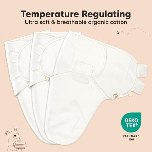 KeaBabies 3-Pack Organic Baby Swaddles for Newborns, Infant (Nordic, 0-3M) — view 3
