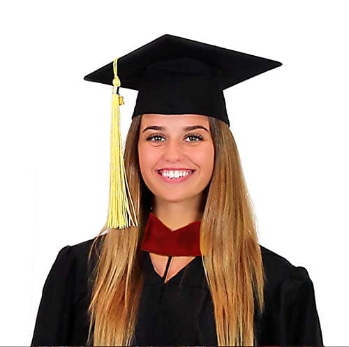 Cappe Diem Master Graduation Deluxe Hood (Nursing, Social Work, Theology, MBA, M.Ed, M.Sc.) Apricot Salmon Peacock (Red-Red/White) — view 2