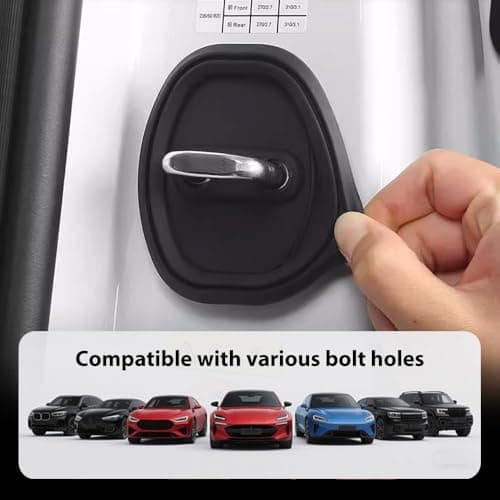Universal Car Silicone Door Latch Protective Cover, Easy Install Car Decorations, Protects Door Latches for All Vehicles, Essential Doors Strike Protector (Black 4pcs) — view 5